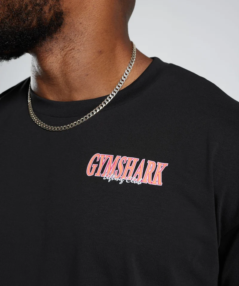 Gymshark Retrowave LC Oversized T-Shirt - Black