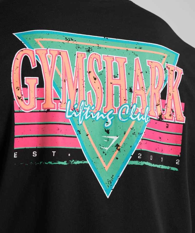 Gymshark Retrowave LC Oversized T-Shirt - Black