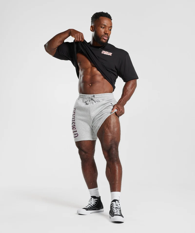 Gymshark Retrowave LC Short - Light Grey Core Marl