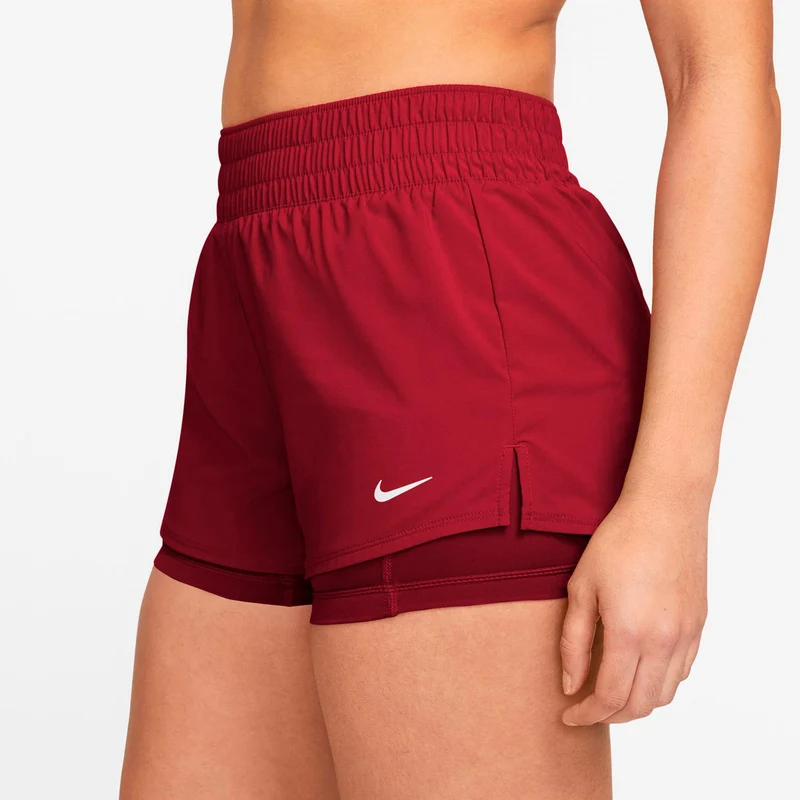 Dri-Fit One Mid Rise 2in1 3in Shorts Damen - rot
