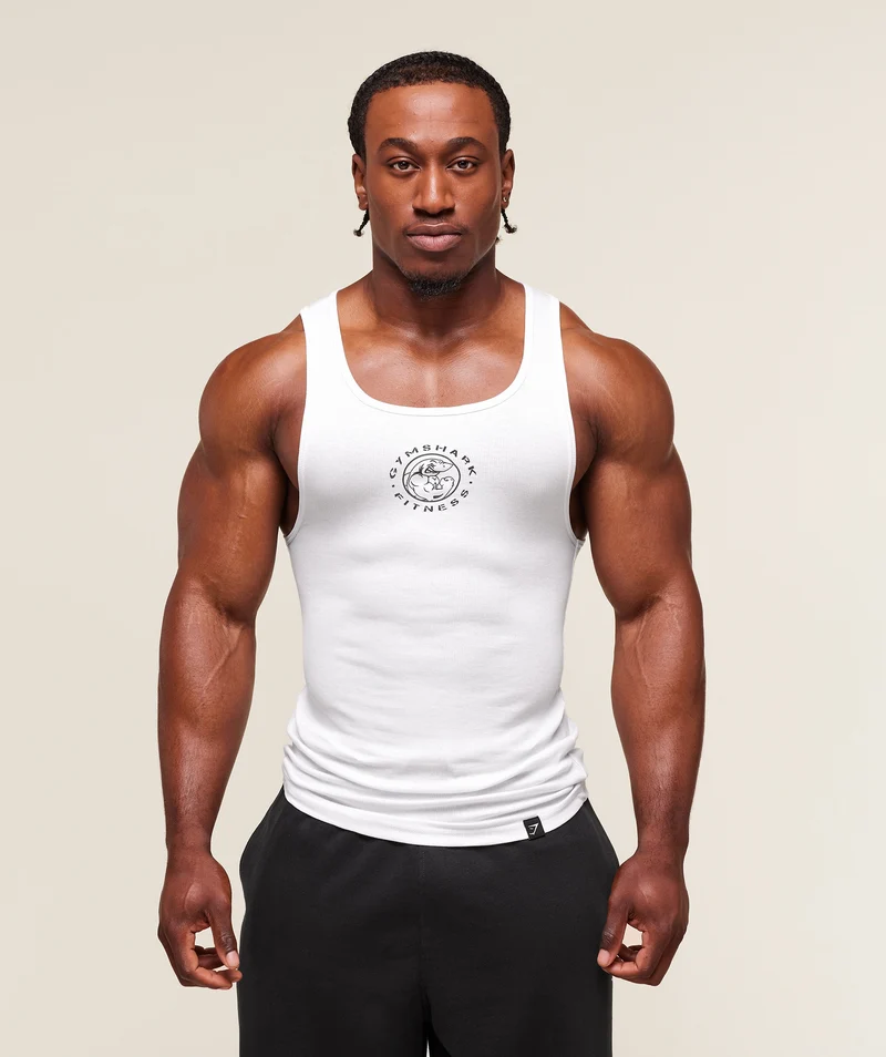 Gymshark Lifting Club Ribbed Tank - White