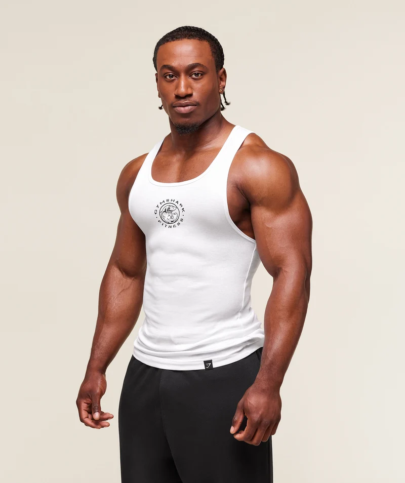 Gymshark Lifting Club Ribbed Tank - White