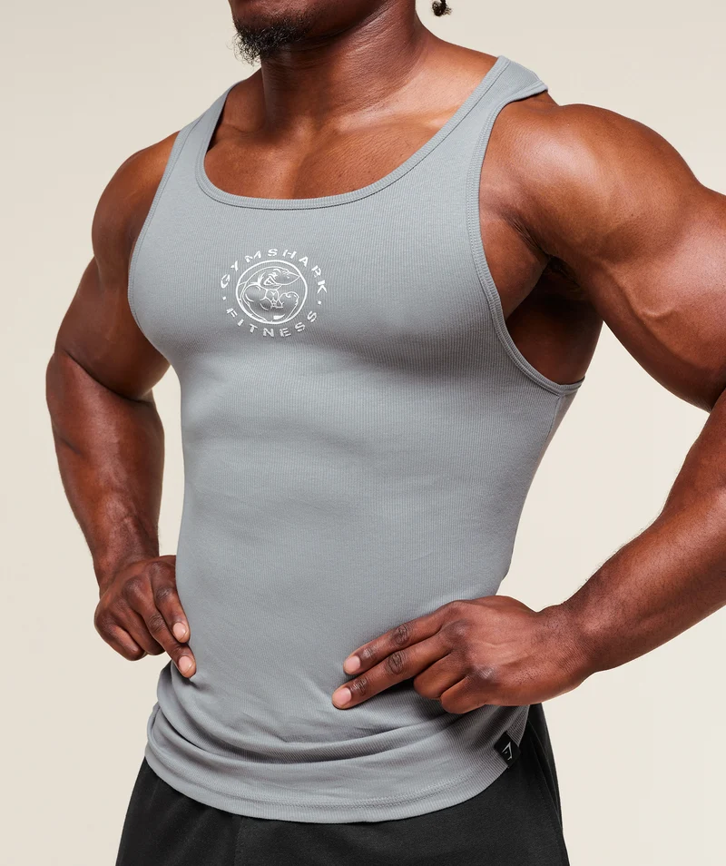 Gymshark Lifting Club Ribbed Tank - Denim Grey