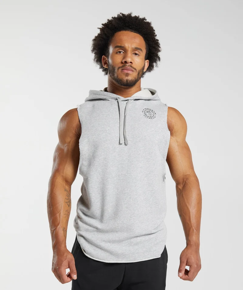 Gymshark Legacy Drop Arm Hoodie - Light Grey Marl