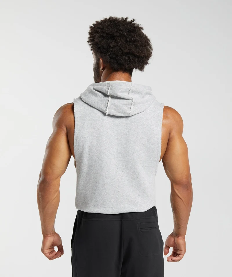 Gymshark Legacy Drop Arm Hoodie - Light Grey Marl