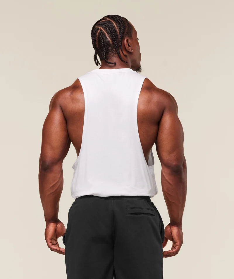 Gymshark Legacy Drop Arm Tank - White