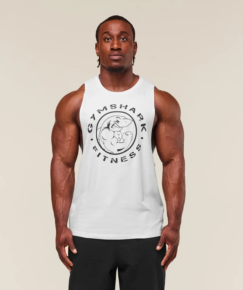 Gymshark Legacy Drop Arm Tank - White
