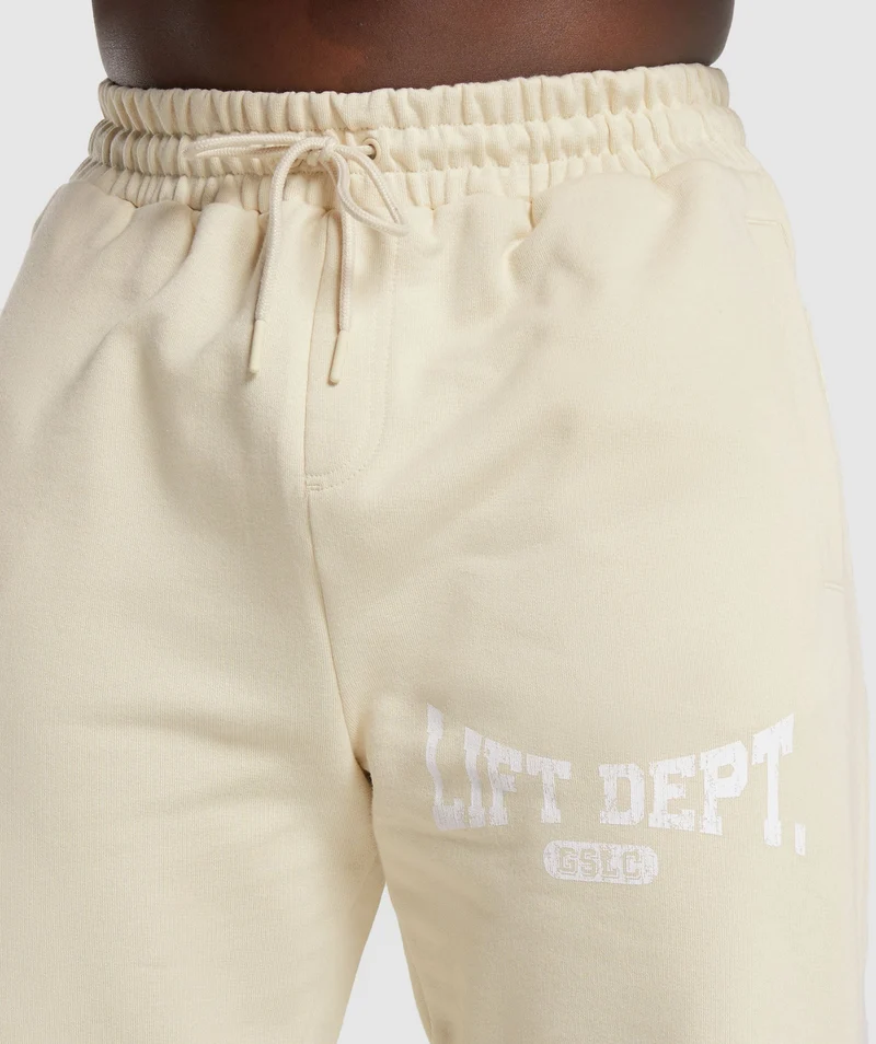 Gymshark Lifting Department Graffiti Joggers - Ecru White