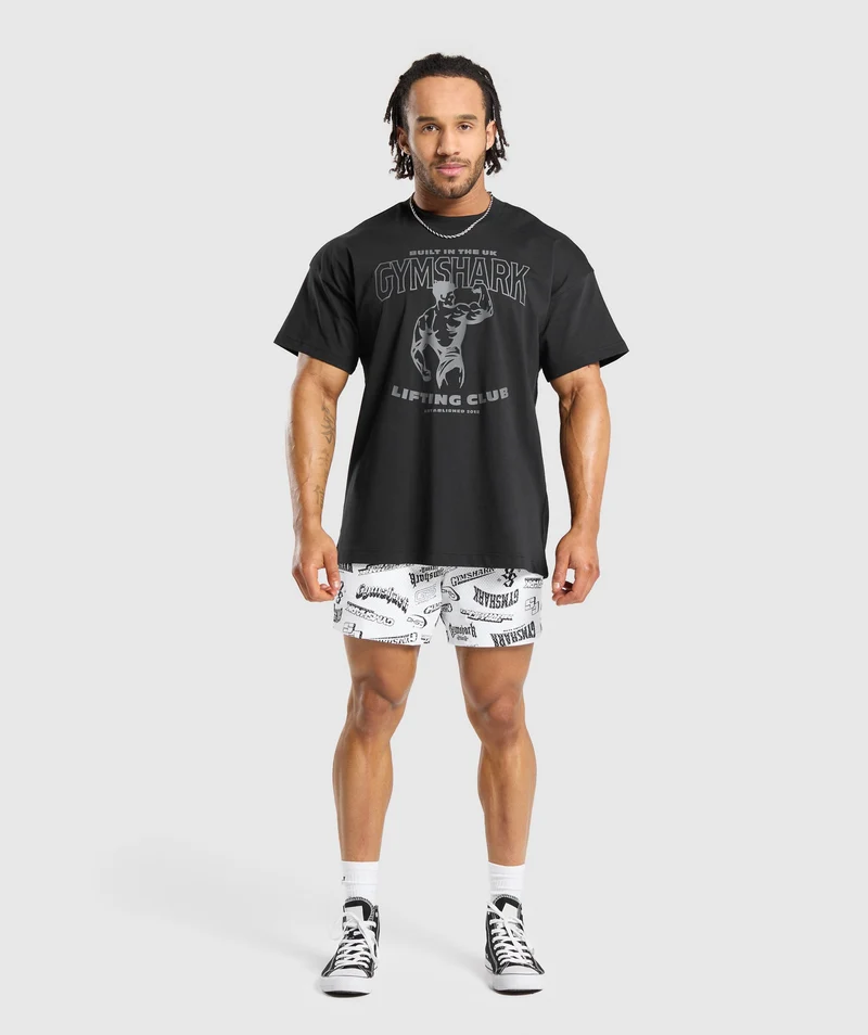Gymshark Logomania Mesh 5" Shorts - Black