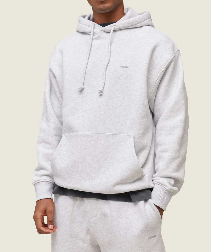 Gymshark Lifestyle Relaxed Hoodie - Soft Grey Marl