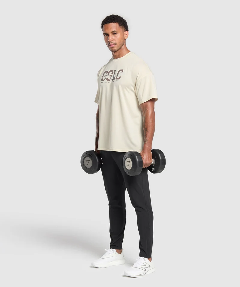 Gymshark Script Graphic T-Shirt - Ecru White