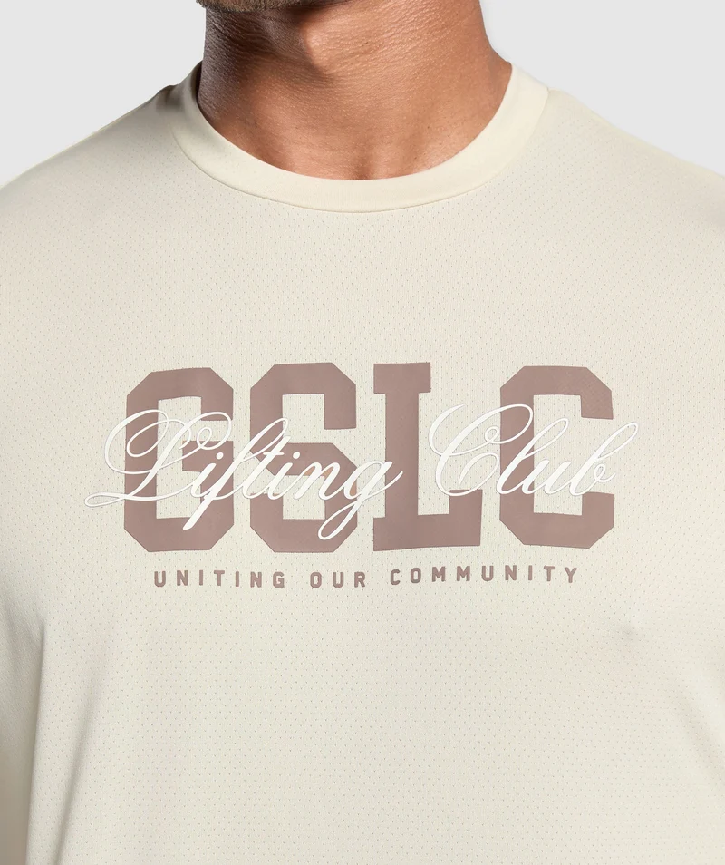 Gymshark Script Graphic T-Shirt - Ecru White