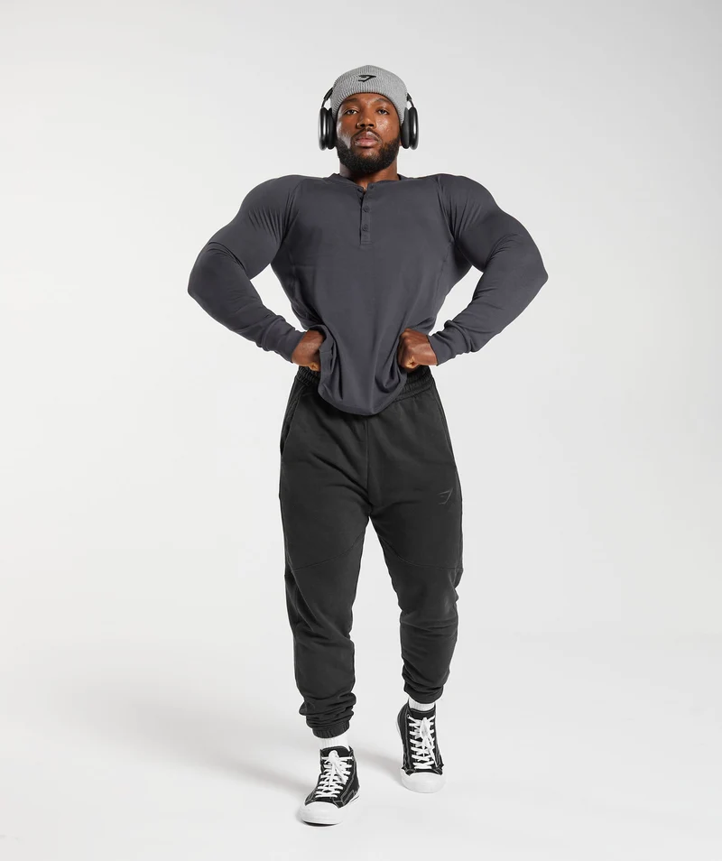 Gymshark Rest Day Essentials Henley - Grey