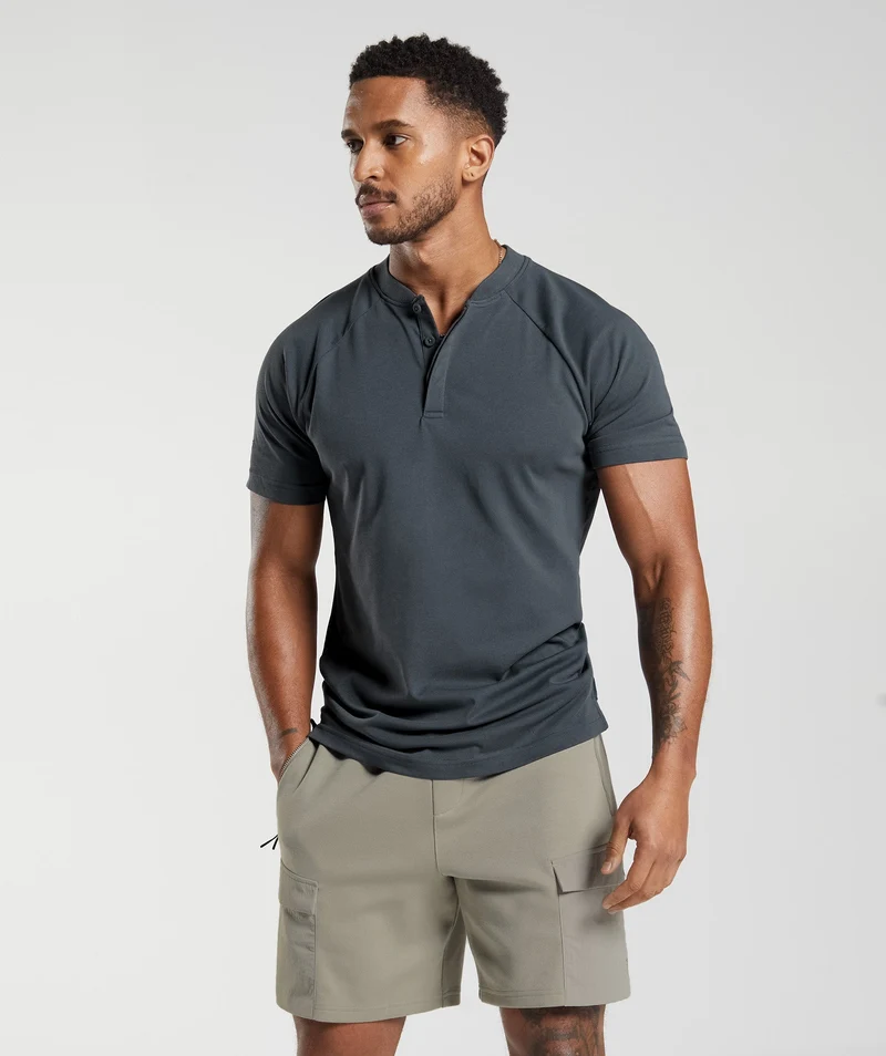 Gymshark Rest Day Commute Polo Shirt - Blue