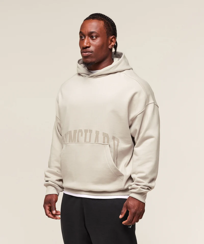 Gymshark Pocket Graphic Hoodie - Pebble Grey