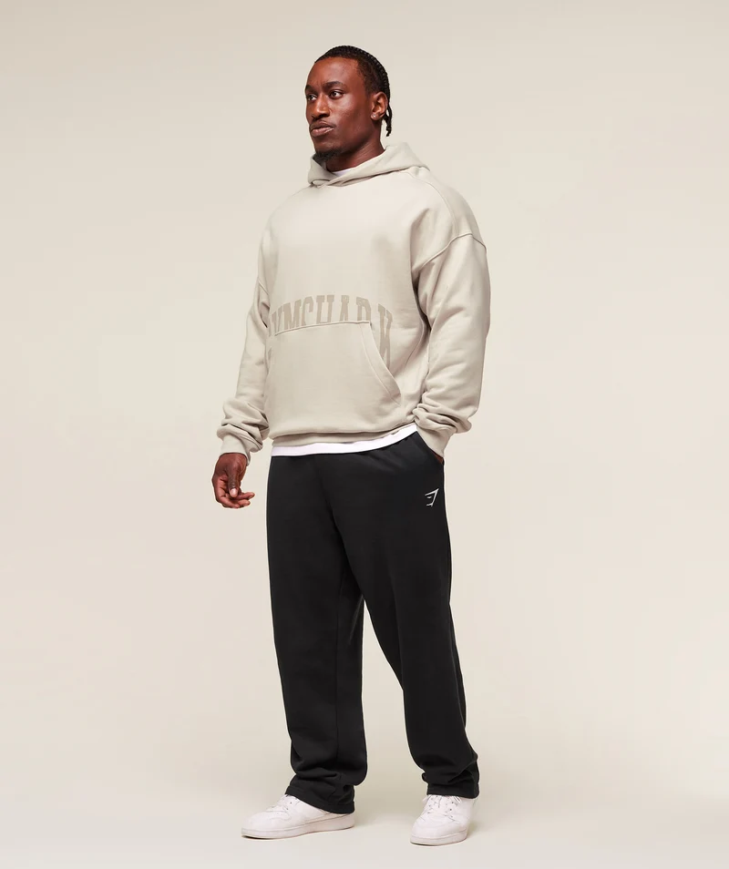 Gymshark Pocket Graphic Hoodie - Pebble Grey