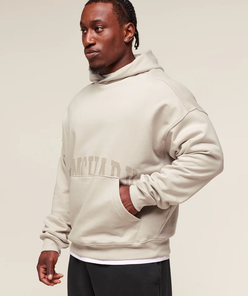 Gymshark Pocket Graphic Hoodie - Pebble Grey