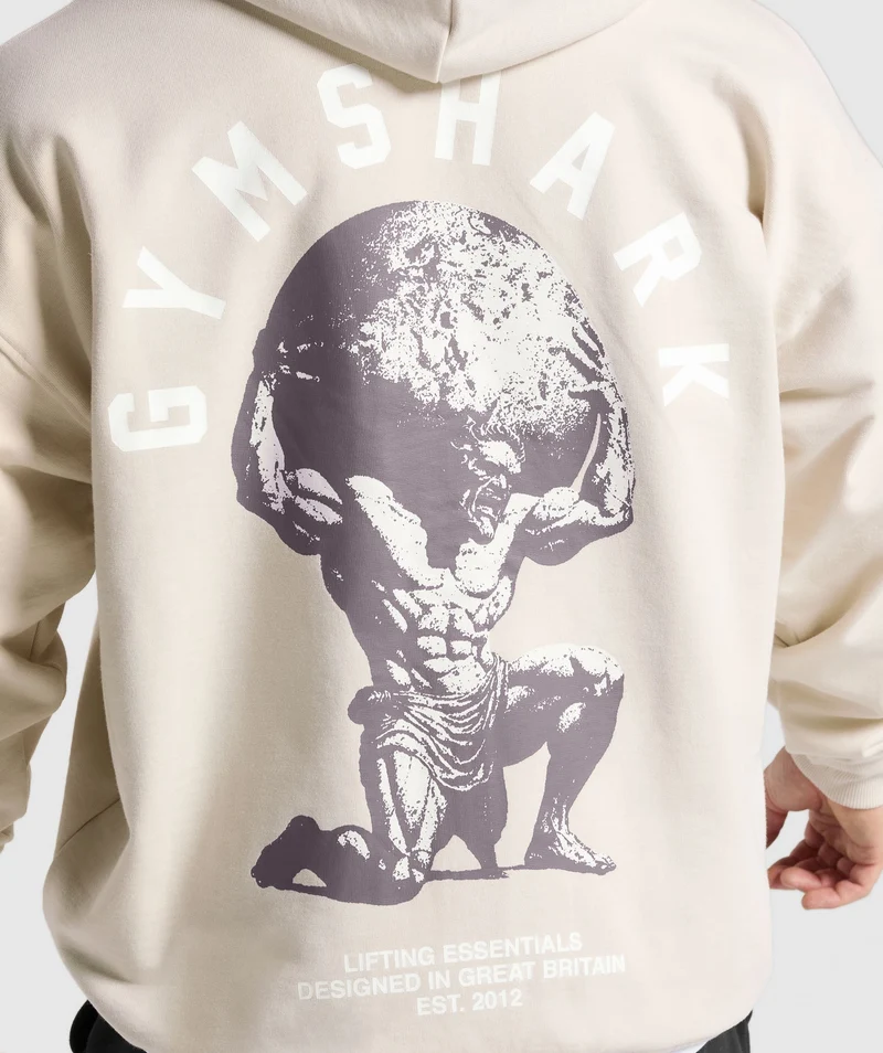 Gymshark Atlas Zip Up Hoodie - Oat White