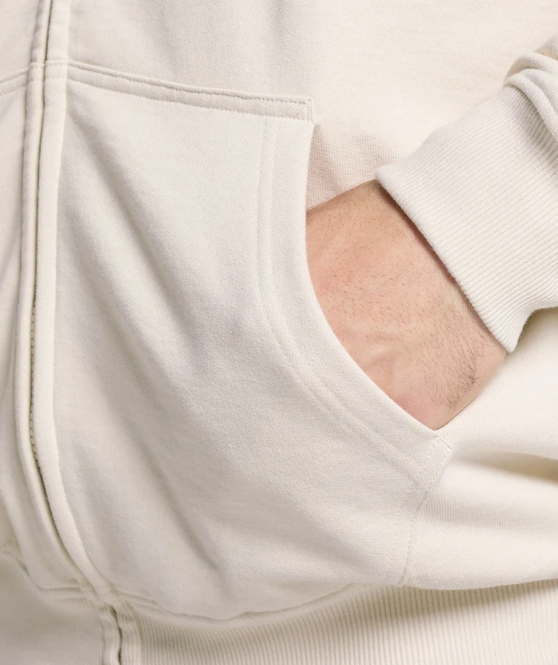 Gymshark Atlas Zip Up Hoodie - Oat White