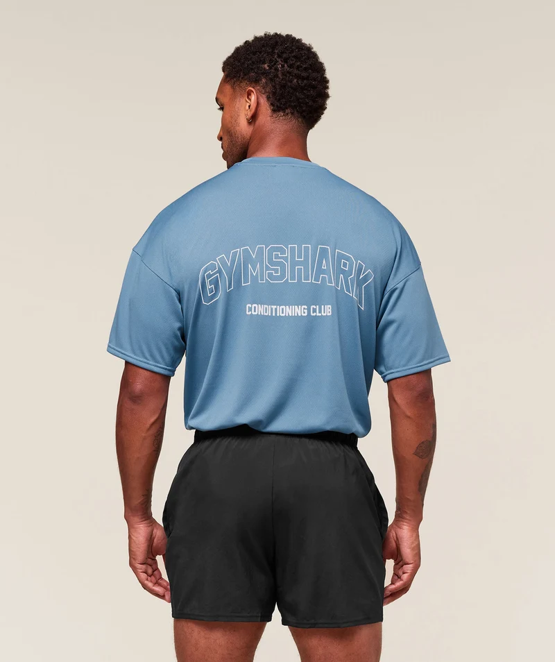 Gymshark Hybrid Athlete T-Shirt - Classic Blue
