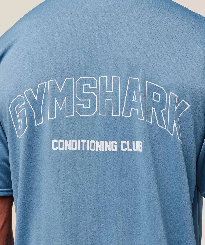 Gymshark Hybrid Athlete T-Shirt - Classic Blue