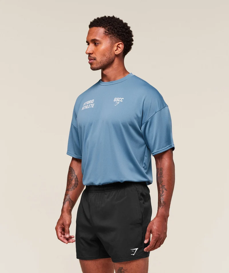 Gymshark Hybrid Athlete T-Shirt - Classic Blue