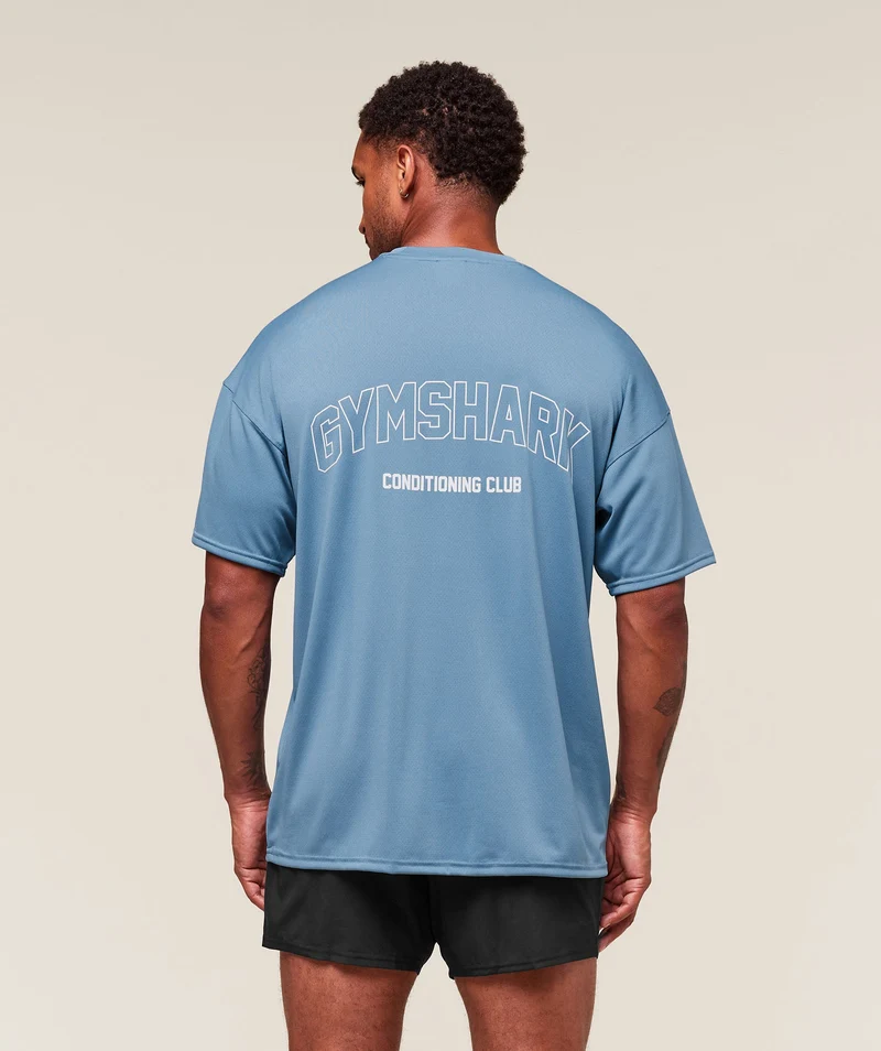 Gymshark Hybrid Athlete T-Shirt - Classic Blue