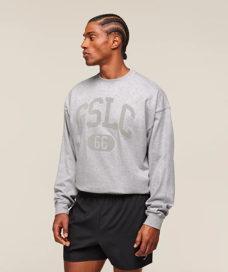 Gymshark GSLC Long Sleeve T-Shirt - Light Grey Core Marl