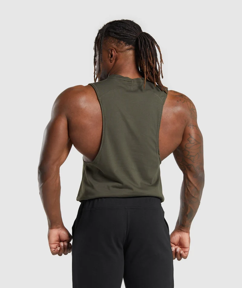 Gymshark Impact Drop Arm Tank - Strength Green