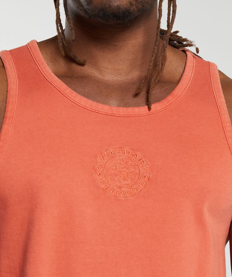 Gymshark Premium Legacy Tank - Muted Orange/Pigment Dye