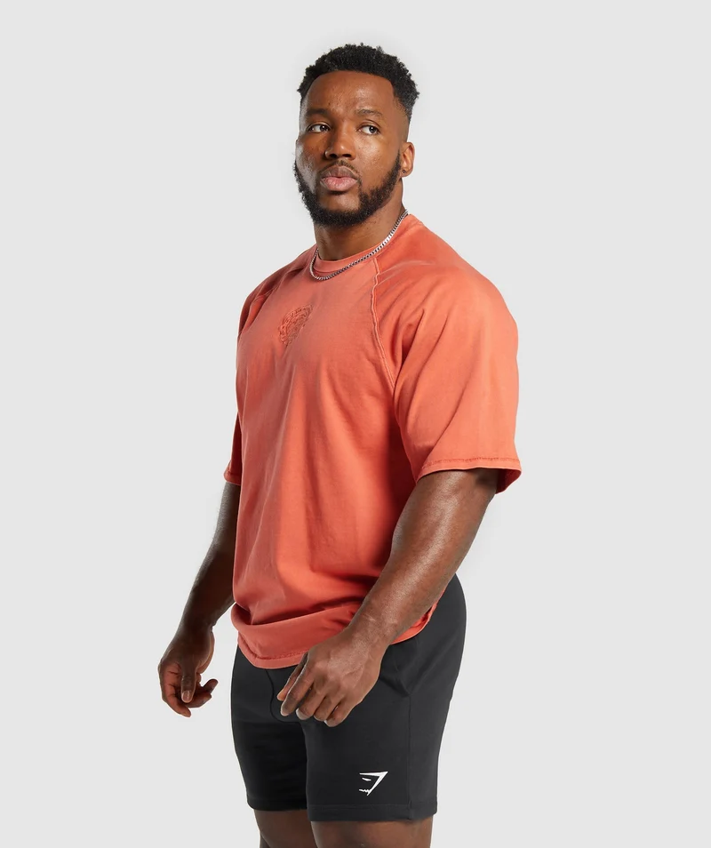 Gymshark Premium Legacy T-Shirt - Muted Orange/Pigment Dye
