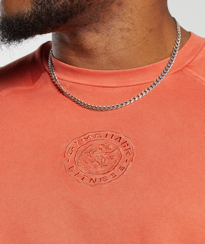 Gymshark Premium Legacy T-Shirt - Muted Orange/Pigment Dye
