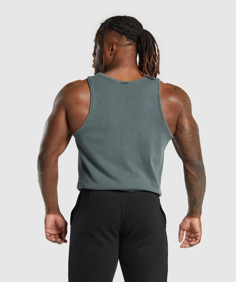 Gymshark Premium Legacy Tank - Cargo Teal/Pigment Dye