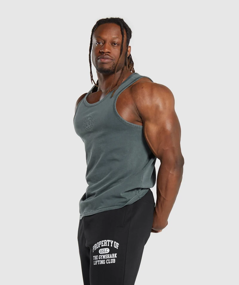 Gymshark Premium Legacy Tank - Cargo Teal/Pigment Dye