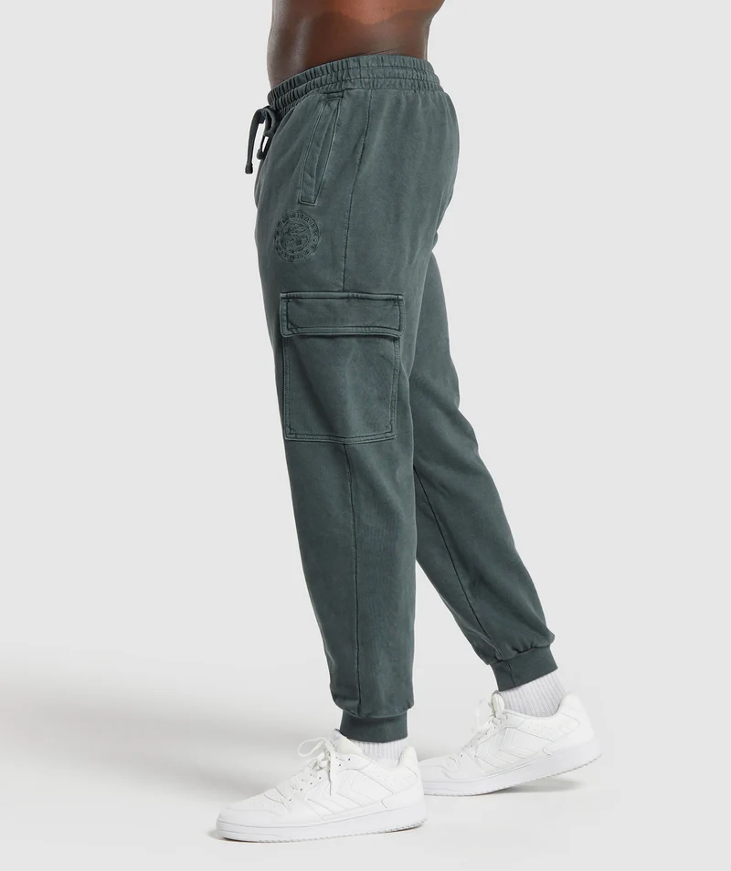 Gymshark Premium Legacy Cargo Pants - Cargo Teal/Pigment Dye