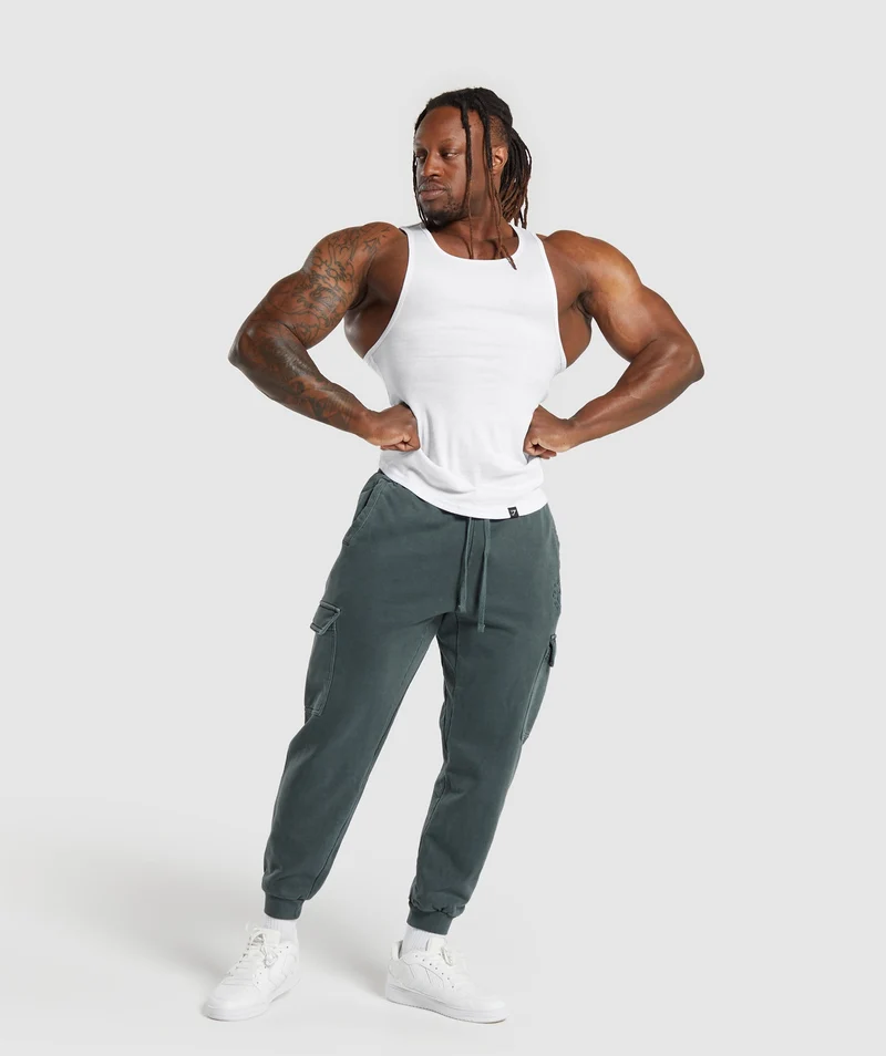 Gymshark Premium Legacy Cargo Pants - Cargo Teal/Pigment Dye