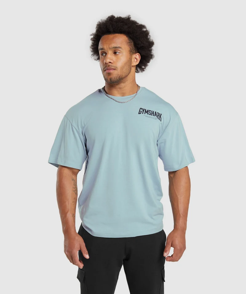 Gymshark Cartoon Lifting T-Shirt - Blue
