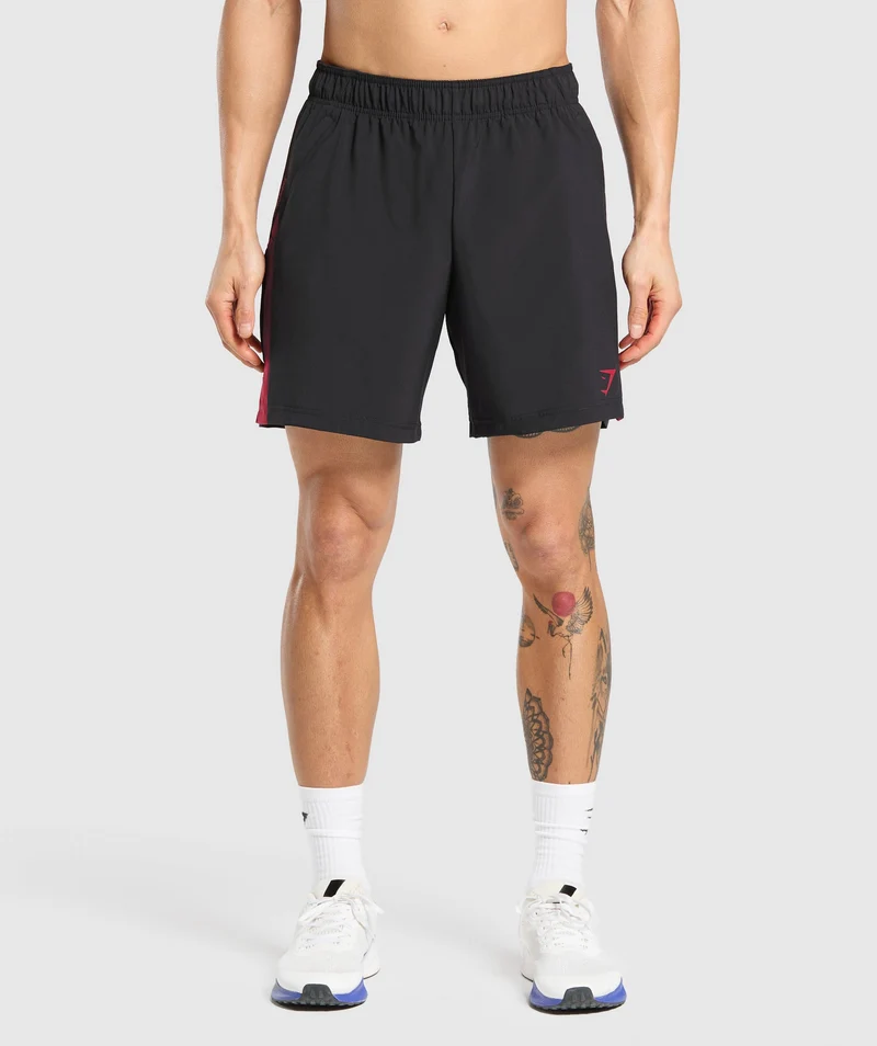 Gymshark Sport 7" Shorts - Black/Conditioning Red