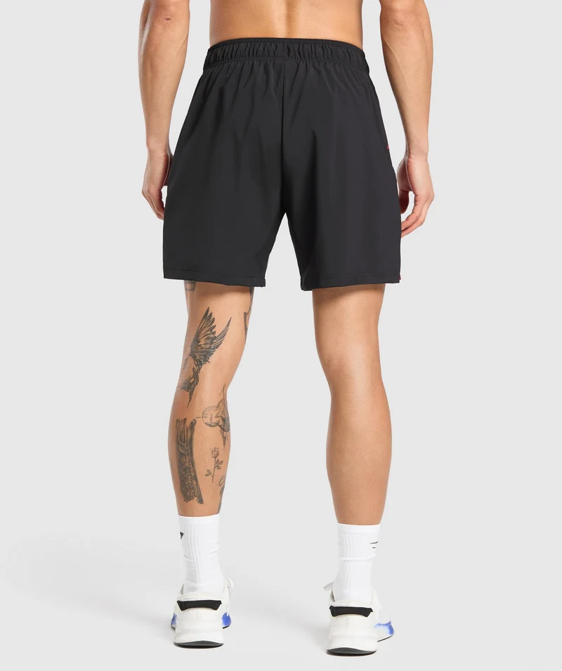 Gymshark Sport 7" Shorts - Black/Conditioning Red