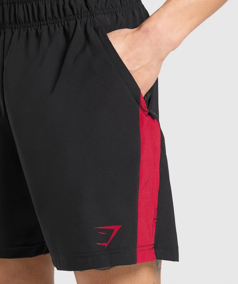 Gymshark Sport 7" Shorts - Black/Conditioning Red