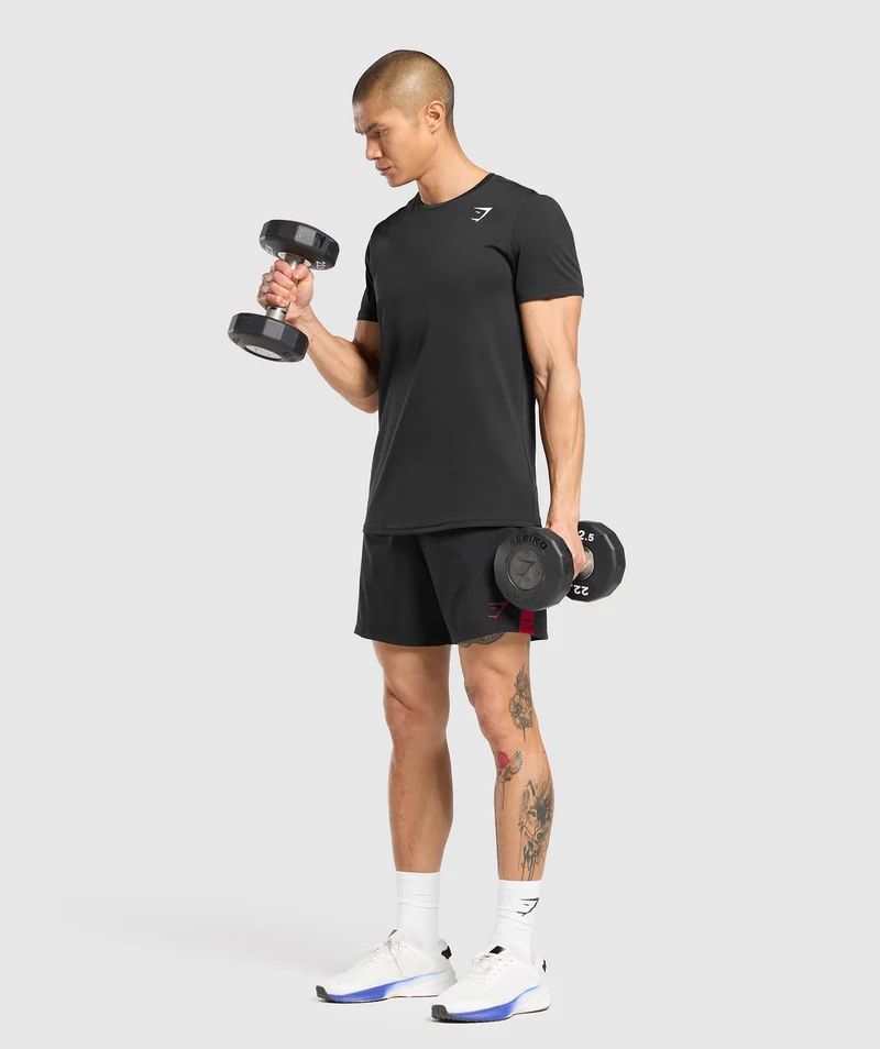 Gymshark Sport 7" Shorts - Black/Conditioning Red