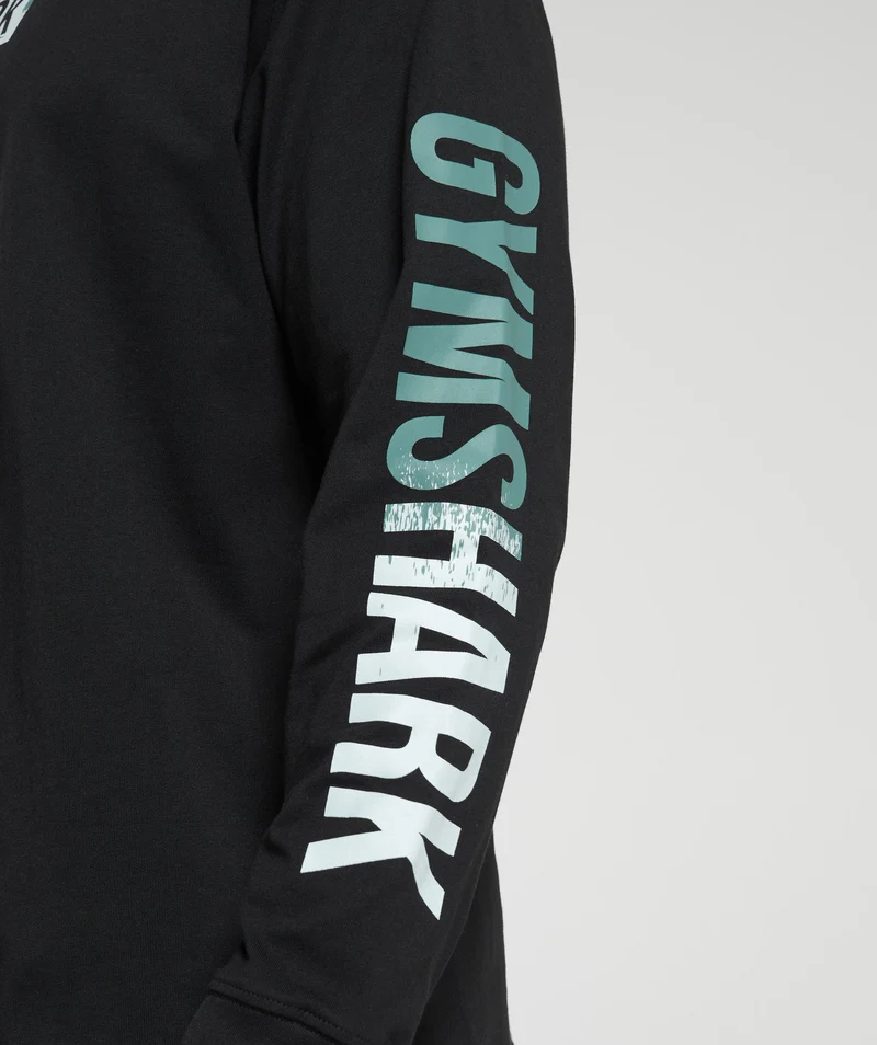 Gymshark Global Graphic Long Sleeve T-Shirt - Black