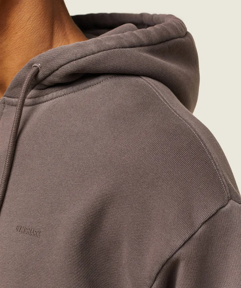 Gymshark Lifestyle Relaxed Zip Hoodie - Archive Brown