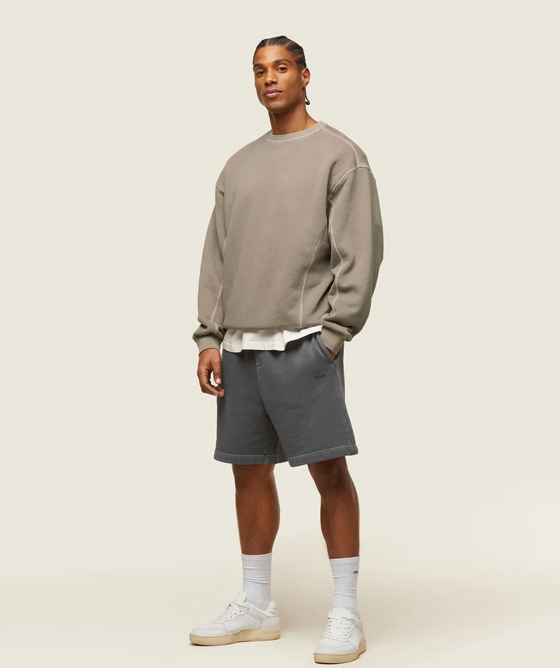 Gymshark Lifestyle Relaxed Stitch Sweatshirt - Linen Brown