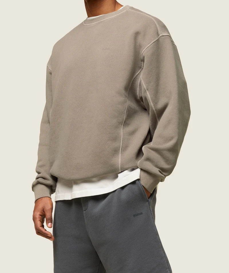 Gymshark Lifestyle Relaxed Stitch Sweatshirt - Linen Brown