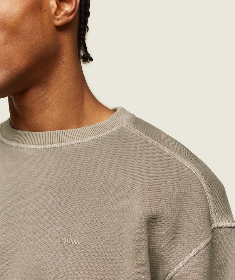 Gymshark Lifestyle Relaxed Stitch Sweatshirt - Linen Brown