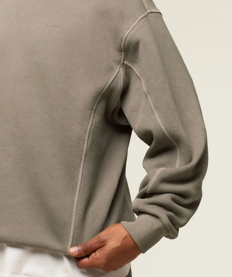 Gymshark Lifestyle Relaxed Stitch Sweatshirt - Linen Brown