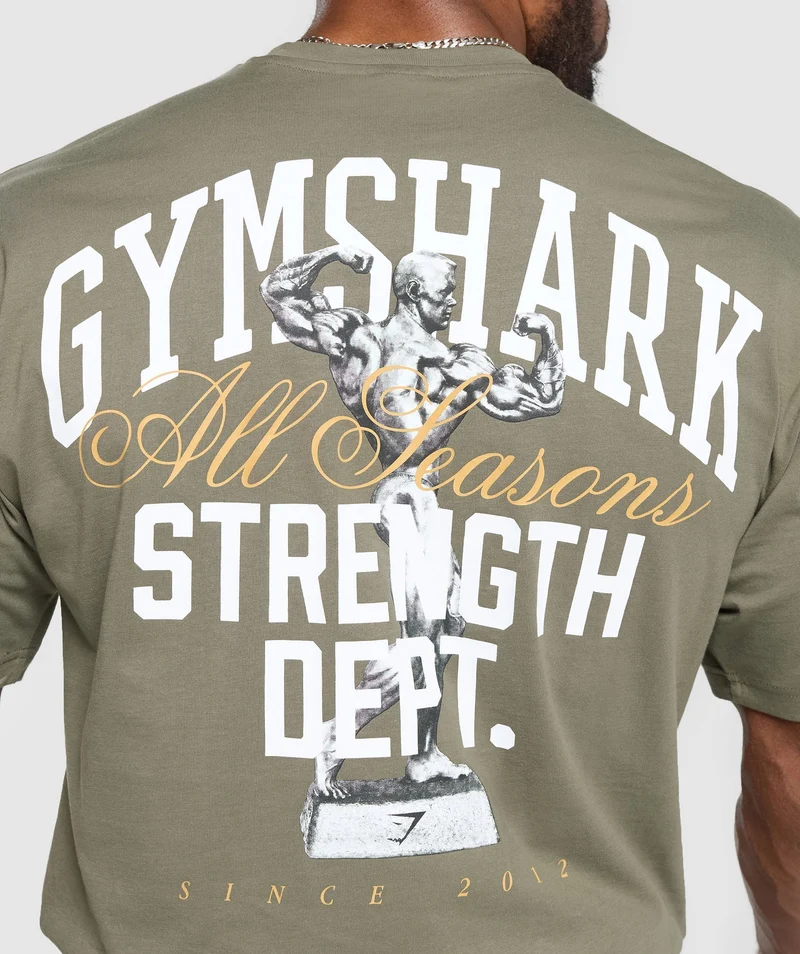 Gymshark Trophy Graphic T-Shirt - Base Green