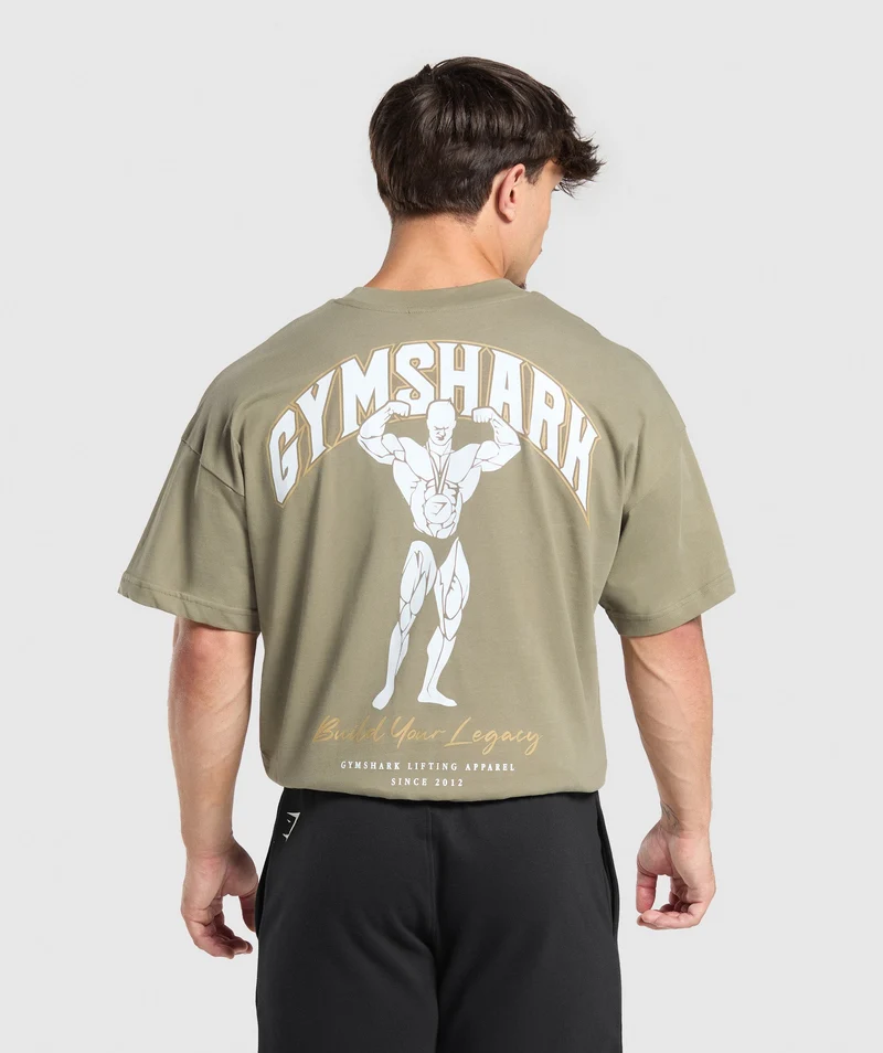 Gymshark Build Your Legacy Graphic T-Shirt - Utility Green