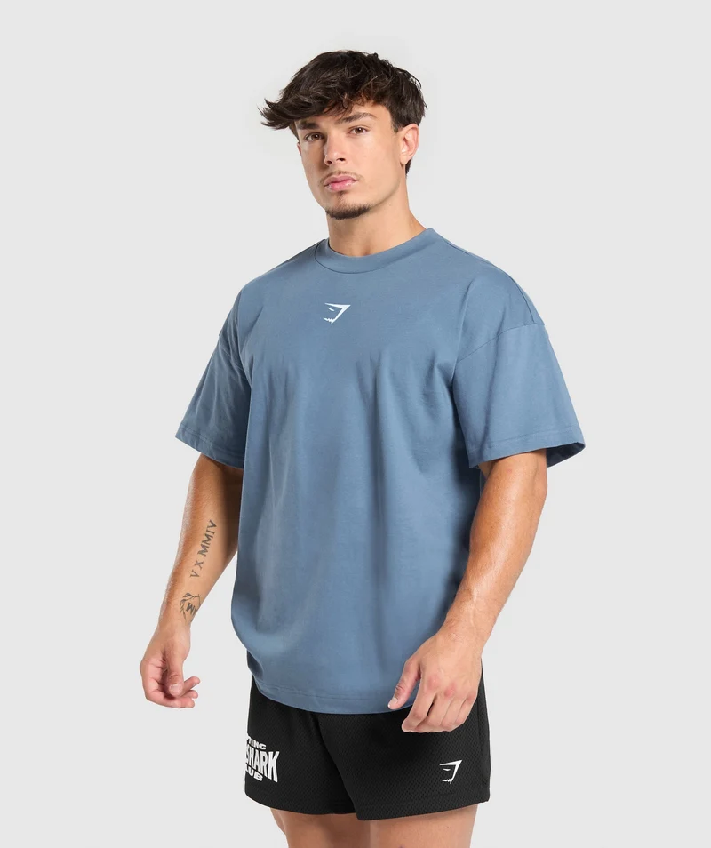 Gymshark Build Your Legacy Graphic T-Shirt - Faded Blue